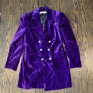Zara purple velvet blazer never worn size large
